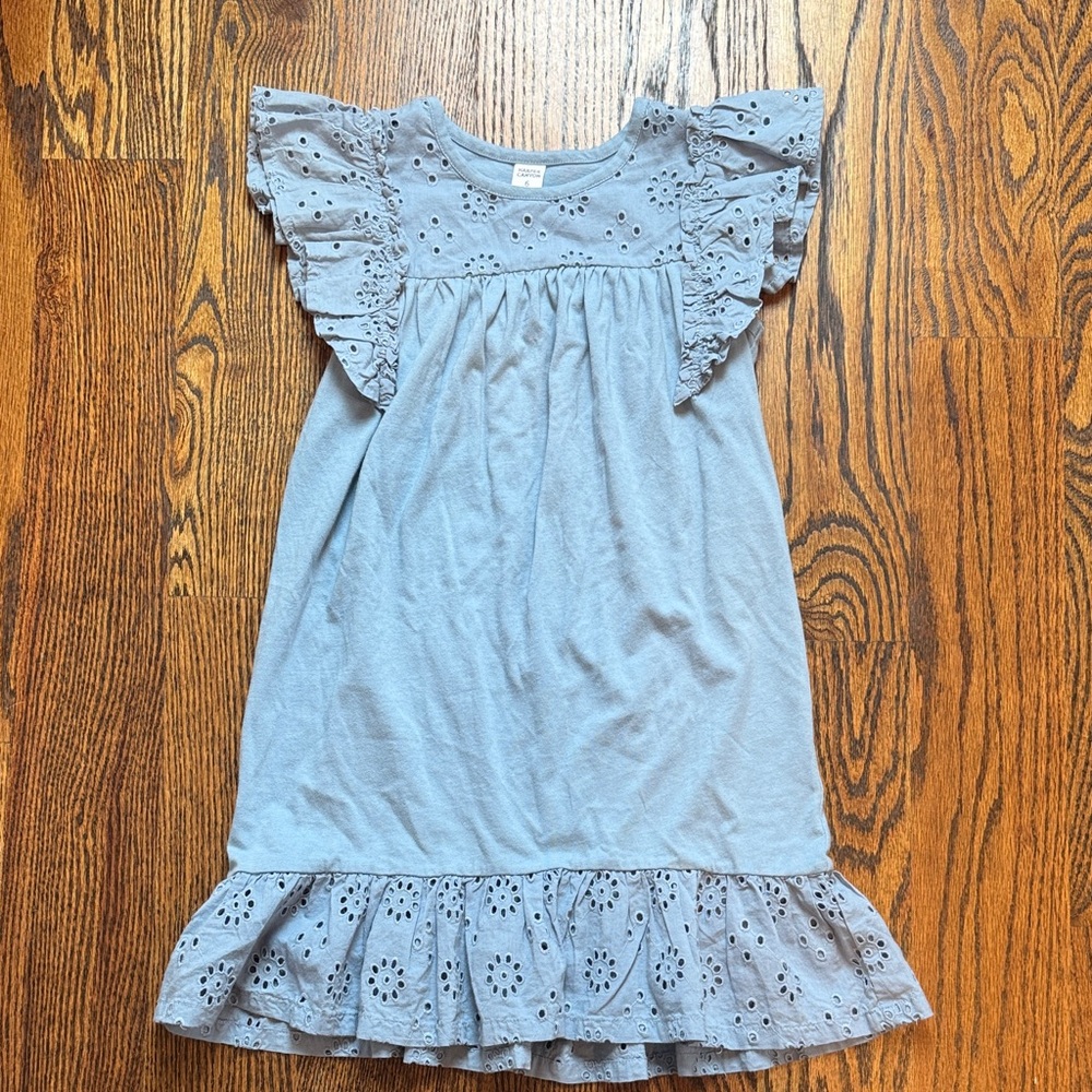 Harper Canyon Light Blue Eyelet Flutter Sleeve Dress